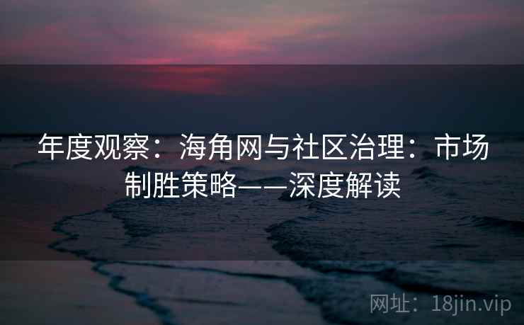 年度观察:海角网与社区治理:市场制胜策略——深度解读 年度观察:海角网与社区治理:市场制胜策略——深度解读
