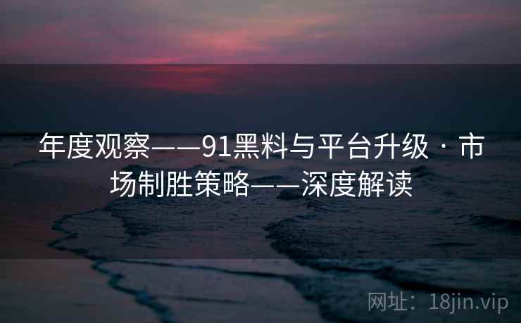 年度观察——91黑料与平台升级 · 市场制胜策略——深度解读